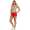 Damen 2 teiler Fitness Sport Short; Dunkelbeige/Rot M/L