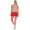 Damen 2 teiler Fitness Sport Short; Dunkelbeige/Rot M/L