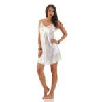 Damen kurzes Satin Negligé Nachtkleid Nachthemd Satin; S M L XL 2XL