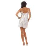 Damen kurzes Satin Negligé Nachtkleid Nachthemd Satin; S M L XL 2XL