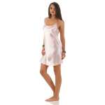 Damen kurzes Satin Negligé Nachtkleid Nachthemd Satin; S M L XL 2XL