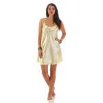 Damen kurzes Satin Negligé Nachtkleid Nachthemd...