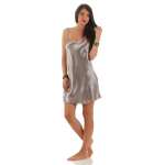 Damen kurzes Satin Negligé Nachtkleid Nachthemd Satin; S M L XL 2XL