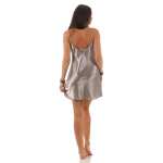 Damen kurzes Satin Negligé Nachtkleid Nachthemd Satin; S M L XL 2XL