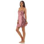 Damen kurzes Satin Negligé Nachtkleid Nachthemd Satin; S M L XL 2XL