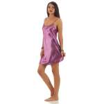 Damen kurzes Satin Negligé Nachtkleid Nachthemd Satin; S M L XL 2XL