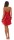 Damen kurzes Satin Negligé Nachtkleid Nachthemd Satin; Rot XL