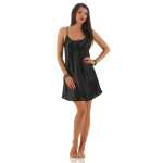 Damen kurzes Satin Negligé Nachtkleid Nachthemd...