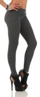 Damen Leggings Strumpfhosen ohne Fuß Strümpfe Strumpfhosen ; Grau/38-40