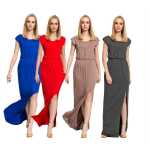 Damen Elegantes Kleid Maxikleid Abendkleid Cocktailkleid mit Schlitz;