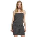 Damen Kleid Tunika Minikleid Bandeau Trägerlos Rückenfrei;