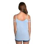 Damen Spaghettiträger-Top Bluse mit V-Ausschnitt;