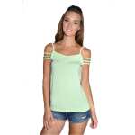 Damen Spaghettiträger-Top Bluse mit V-Ausschnitt;
