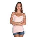 Damen Spaghettiträger-Top Bluse mit V-Ausschnitt;