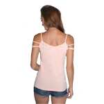 Damen Spaghettiträger-Top Bluse mit V-Ausschnitt;