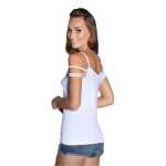 Damen Spaghettiträger-Top Bluse mit V-Ausschnitt;