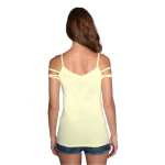 Damen Spaghettiträger-Top Bluse mit V-Ausschnitt;