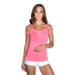 Damen Spaghettiträger-Top Bluse mit V-Ausschnitt;