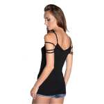 Damen Spaghettiträger-Top Bluse mit V-Ausschnitt;