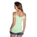 Damen Spaghettiträger-Top Bluse mit V-Ausschnitt;