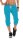 Damen Jogginghose 3/4 Capri Sport-Hose Baumwolle; Türkis M/38