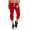 Damen Jogginghose 3/4 Capri Sport-Hose Baumwolle; Rot XS/34