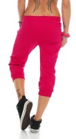 Damen Jogginghose 3/4 Capri Sport-Hose Baumwolle; Koralle L/40