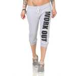 Damen 3/4 Jogginghose mit "WORK OUT";...