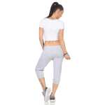 Damen 3/4 Jogginghose mit "WORK OUT"; Grau-Schwarz M/38