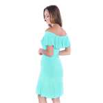 Damen Sommerkleid Off-Shoulder Trägerlos;