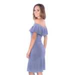 Damen Sommerkleid Off-Shoulder Trägerlos;