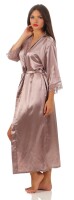 Damen langes Kimono Seidenrobe Morgenmantel; Cappucino S