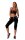 Damen 3/4 Capri Jogginghose Jogging Sport mit Taschen; Schwarz S