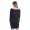Kleid Knielang mit Bindegürtel Langarm; Schwarz L/XL
