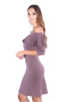 Damen Off-Shoulder Kleid 3/4 Arm Trägerlos;