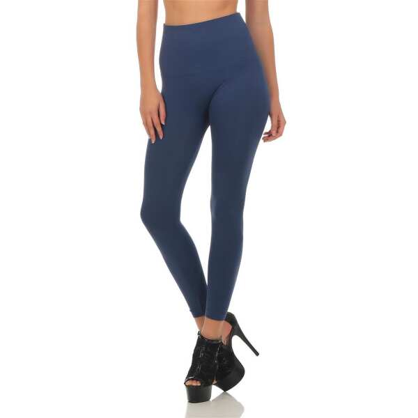 Damen Leggings Hochbund Bauchweg Mieder Miederhose; Dunkelblau S/M