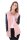 Damen Cardigan mit PU-Ärmeln Jacke Bolero; Lachs 2XL/3XL