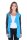 Damen Cardigan mit PU-Ärmeln Jacke Bolero; Azurblau L/XL