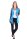 Damen Cardigan mit PU-Ärmeln Jacke Bolero; Azurblau L/XL