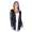Damen Cardigan mit PU-Ärmeln Jacke Bolero; Schwarz S/M