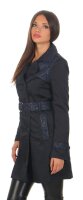 Damen Trenchcoat Mantel Parker Jacke; Dunkelblau S