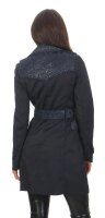 Damen Trenchcoat Mantel Parker Jacke; Dunkelblau S