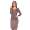 Damen Kleid Wickelkleid Langarm Raffungen V-Ausschnitt; Cappuccino/2XL/3XL