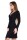 Damen Kleid Wickelkleid Langarm Raffungen V-Ausschnitt; Schwarz/2XL/3XL