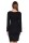 Damen Kleid Wickelkleid Langarm Raffungen V-Ausschnitt; Schwarz/2XL/3XL