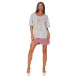 Damen kurzer Pyjama Tshirt mit Hotpants Nachtwäsche;