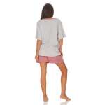 Damen kurzer Pyjama Tshirt mit Hotpants Nachtwäsche;