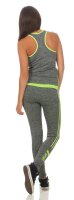 Damen Yoga Sport Set Zweiteiler Fitness Hose Leggings;