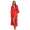 Damen langes Kimono Nachtmantel Seidenrobe Morgenmantel,  Rot S