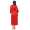 Damen langes Kimono Nachtmantel Seidenrobe Morgenmantel,  Rot S
